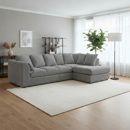 Grey jumbo cord seater - grey, 5