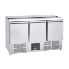 NEW STERLING PRO STAINLESS STEEL TRIPLE DOOR FOOD PREP COUNTER FRIDGE RRP £1398