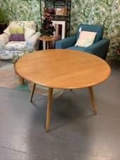 Ercol Blonde Drop Leaf Table Flared Legs 44” X 49” X 28” @tfur#
