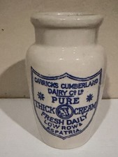 Vintage Thick Cream Crock