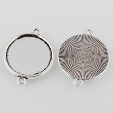 10 BLANK ROUND CABOCHON LINKS