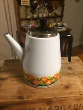 Vintage White Enamel Coffee