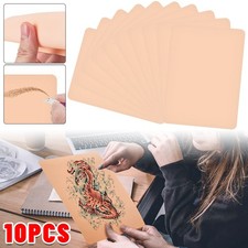 10pcs Tattoo Skin Practice Double Sides fake skin for Tattoo Supplies 7.4"x5.6"