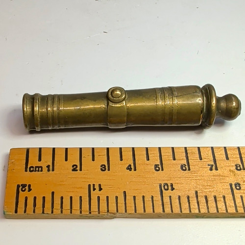 Miniature brass cannon model - brass,