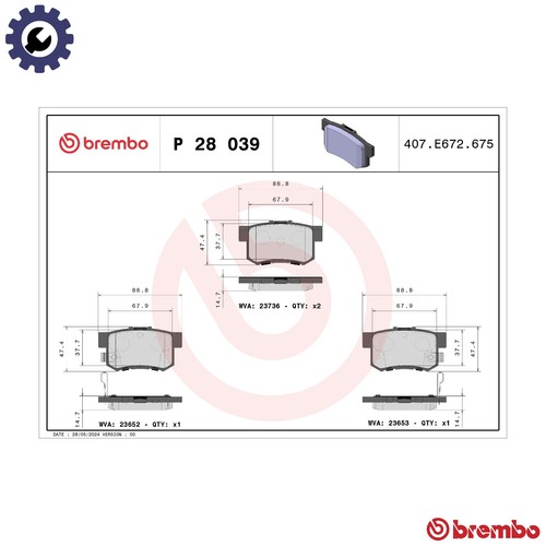 Brake pad set disc - set, 28