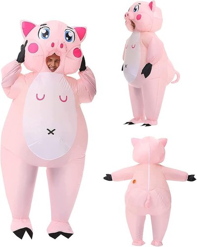 Pink inflatable pig costume - pink,
