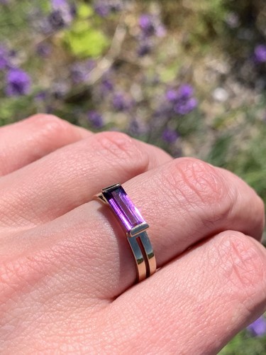 9ct gold amethyst - gold,