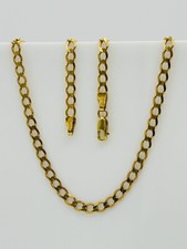 375 9ct Solid Gold Men&Women 3.5mm Curb Link Chain Necklace 20 Inch 6gram