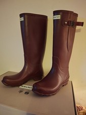 Hunter Wellies Women's Norris Field Side Adjustable Uk8 Eu 41/42 Loganberry