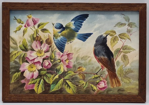 Antique hand painted tile - antique, hand-painted