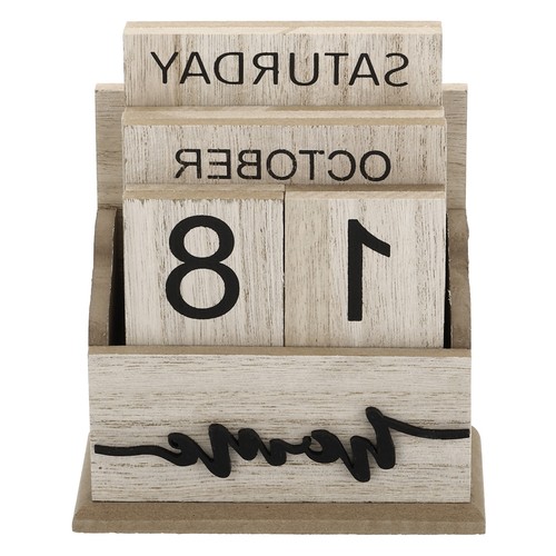 Vintage wood block perpetual - wood,