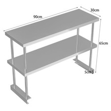 Stainless Steel Catering Kitchen Work Tables Bench Over Shelf Counter Topshelf