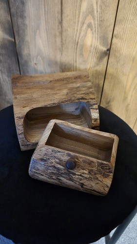 Log drawer trinket box wooden - drawer,