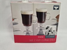 Irish Glass Coffee Mugs X 2