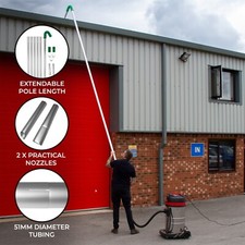 Gutter Vacuum Pole Kit Long Reach Drain Pipe Sucker Hoover Cleaning System 24ft