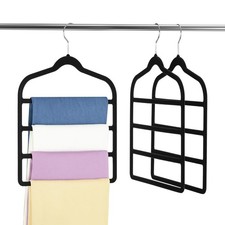 3 Pack Velvet Non-Slip Trouser Hangers - Space Saving Closet Organizers UK