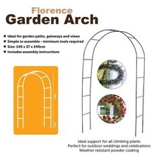 2m Garden Arch Trellis Arched Metal Tubular Frame Climbing Plant Archway Arbour