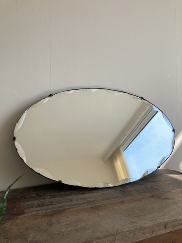 Vintage oval wall mirror - wall,