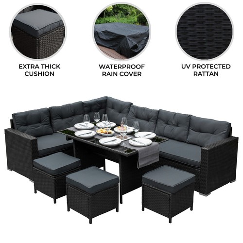 Rattan garden furniture set - rattan,
