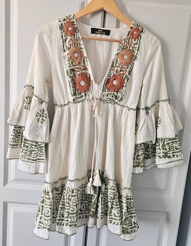 Papa pia boho embroidered mini - pia,