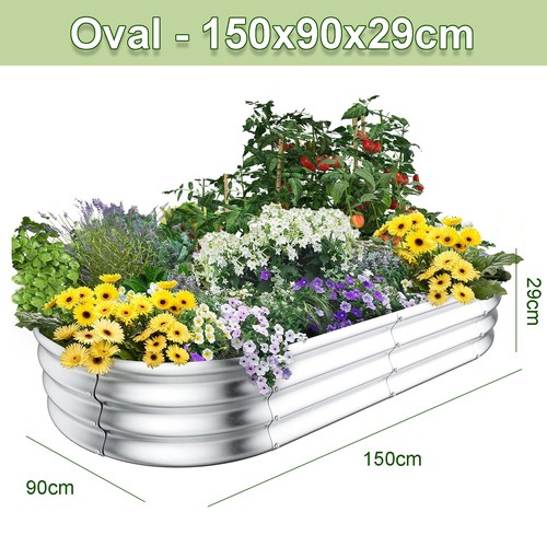 Galvanised steel raised garden - galvanised,