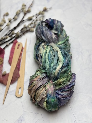 100g hand dyed - dyed, recycled