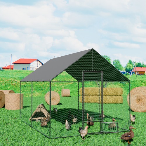 Large metal chicken coop run - large,
