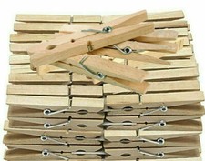 60 Wooden Clothes Pegs Clips