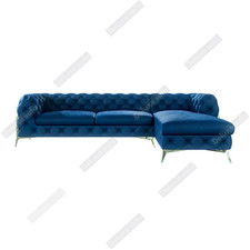 Chaise Lounge Velvet Chaise 3 Seat Sofa Chaise Longue Corner Settee Loveseat UK