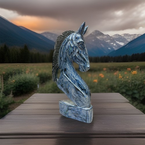 Great wooden horse head bust - horse,