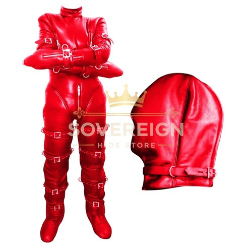 Men leather restraint suit - men's,