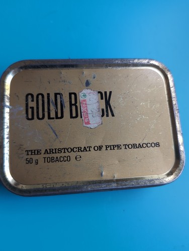 Vintage gold block pipe - gold,