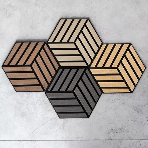 Hexagonal acoustic slat wall - acoustic,