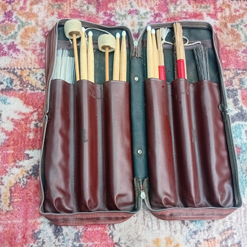 Vintage leather drum - drum, stick