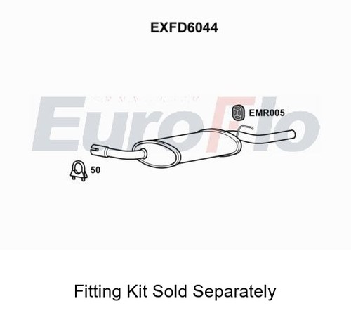Rear muffler silencer - rear, insert