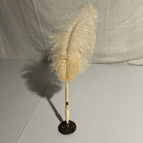 Vintage pink feather pen - pen, plume