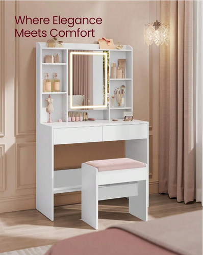 White velvet vanity stool - velvet,