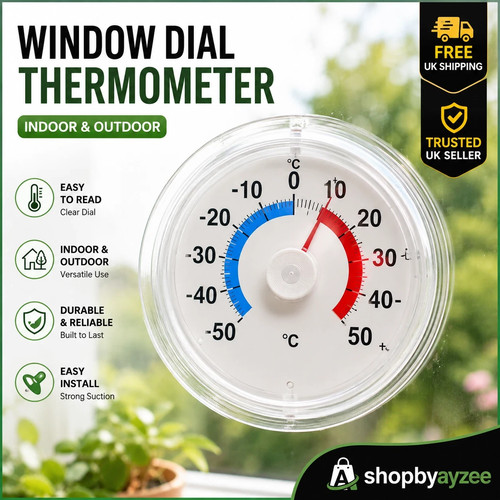 Window dial thermometer indoor - window,