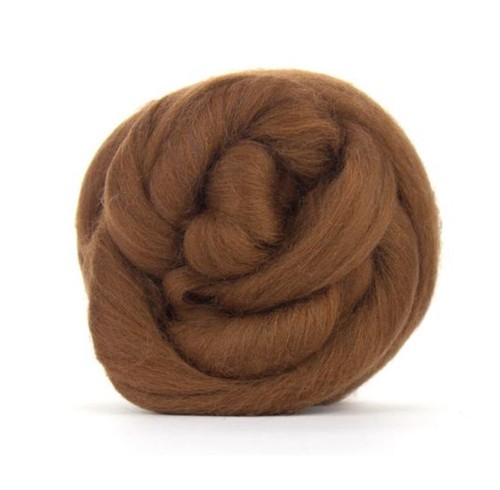 Brown merino wool dyed fibre - brown,
