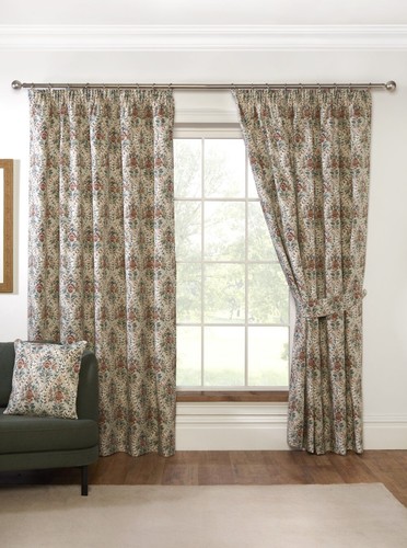 Lined pencil pleat floral - lined,
