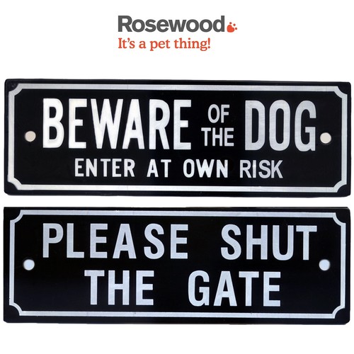 Dog sign warning 15x5cm - 15x5cm, beware