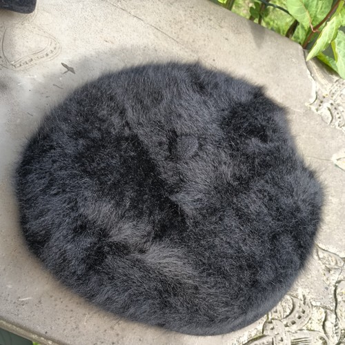 Kangol black angora baker boy - black,