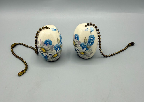 Vtg pair ceramic floral - pair,