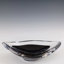 SIGNED Kosta Boda #618 Black Glass Bowl by Vicke Lindstrand