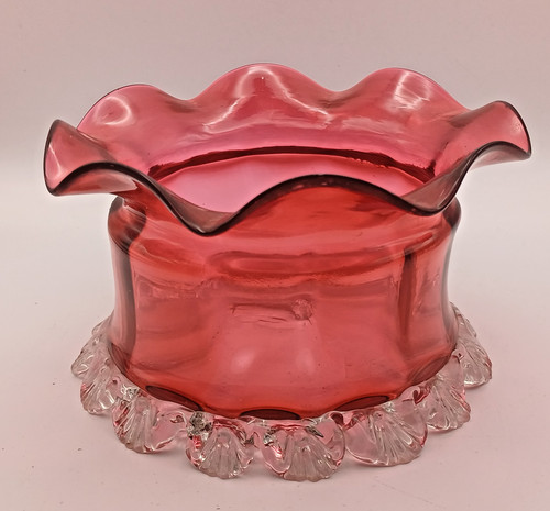 Victorian cranberry glass bowl - glass,