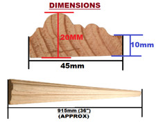 Decorative Dado Rail Moulding Traditional Style Pinewood 45X20X915mm Choose QTY