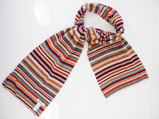 Paul Smith Scarf Multicoloured Stripe Cashmere Lambswool & Angora Mix
