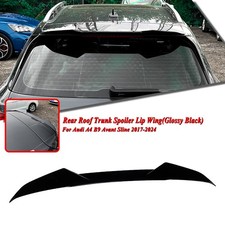 1pc Gloss Black Rear Spoiler Roof Lip For Audi A4 B9 Avant Sline 17-24