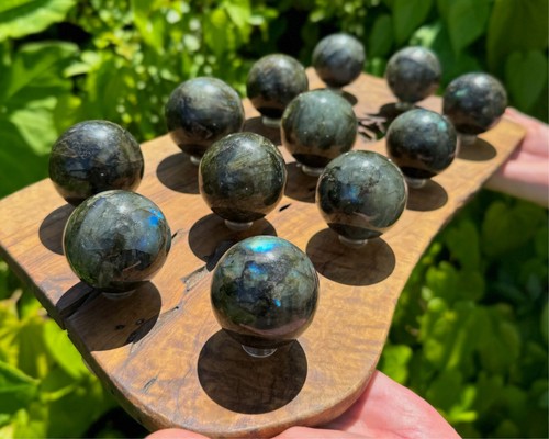 Labradorite crystal sphere - labradorite,