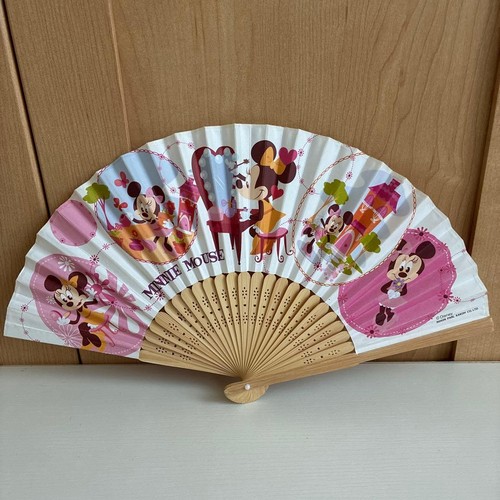 Minnie mouse folding fan - mouse, 8.3in